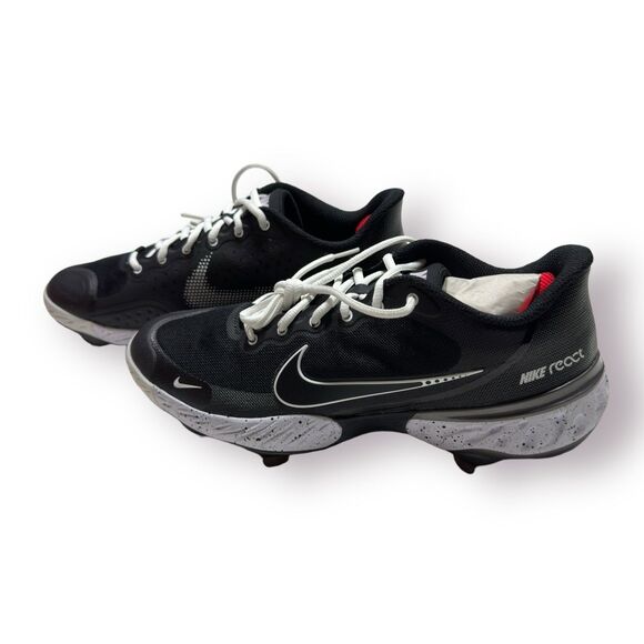 Nike Low Baseball Cleats Size‎ 9 Alpha Huarache Elite 3 CK0746-010 Black/White - Picture 2 of 12